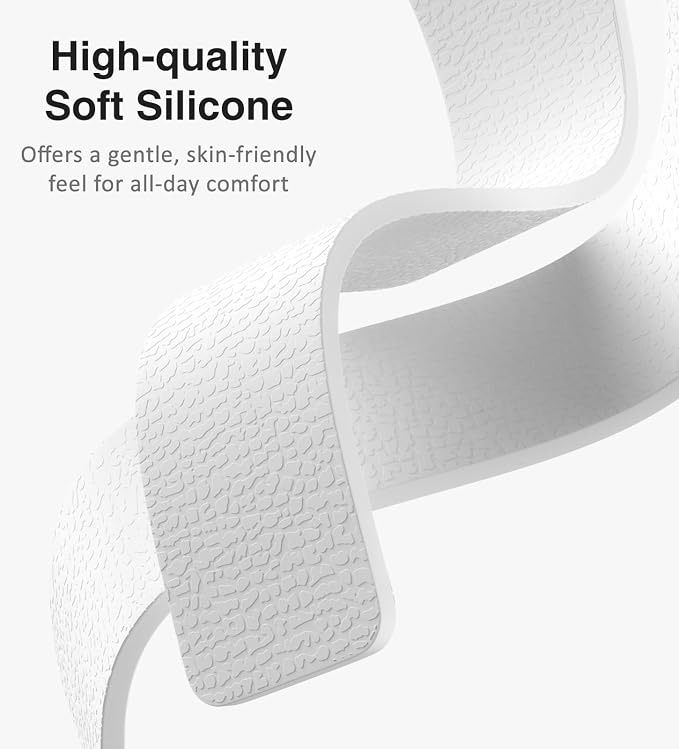 Magnetic Silicone Band Compatible with Apple Watch Band 42mm 41mm 40mm 38mm Series 11 10 9 8 7 6 5 4 3 & SE 3/2/1 Strong Magnetic Clasp, Waterproof & Adjustable (White)