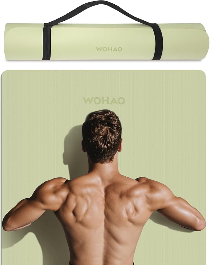 Extra Wide & Thick 8mm Yoga Mat, 72"x31.5" | Large Non Slip Exercise Mat, Premium POE Material, Superior Cushioning & Stability, With Strap for Home Gym, Pilates