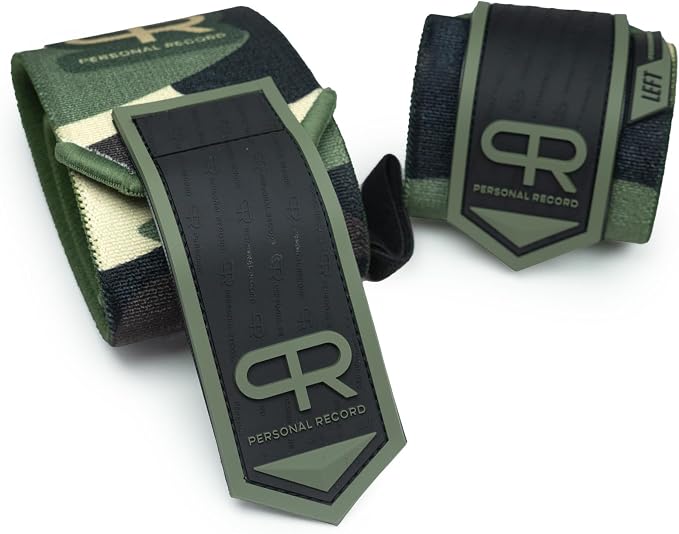 PR Personal Record Heavy Duty Premium Wrist Wraps, More Elasticity, Reinforced Stitching, Extra Wide Strap, Strong Thumb Loop, Larry Wheels Weightlifting Wraps
