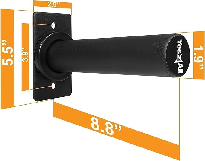 Yes4All Vertical Wall Mounted Olympic Barbell Holder, Barbell Storage Rack, Hanging Barbell Rack for Home Fitness Equipment