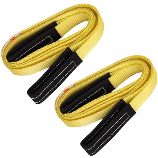 XSTRAP STANDARD 2PK 1''x 8FT Lift Sling Web Strap/Wear Guard End, Heavy Duty Flat Eye Lifting Sling with 2 Reinforced Loops for Tree Saver Lifting Furniture Appliances Machine | 4,000 lbs Break Strength Lifting Straps with 2 Reinforced Loops for Tree S...
