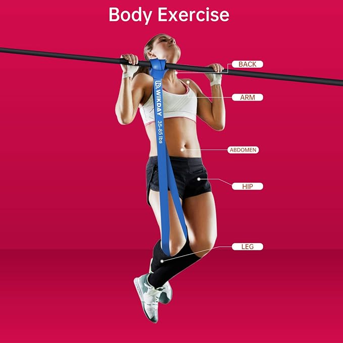 WIKDAY Resistance Bands for Working Out, Exercise Bands, Workout Bands, Pull Up Assistance Bands for Body Stretching Training Physical Therapy Muscle Training for Men & Women