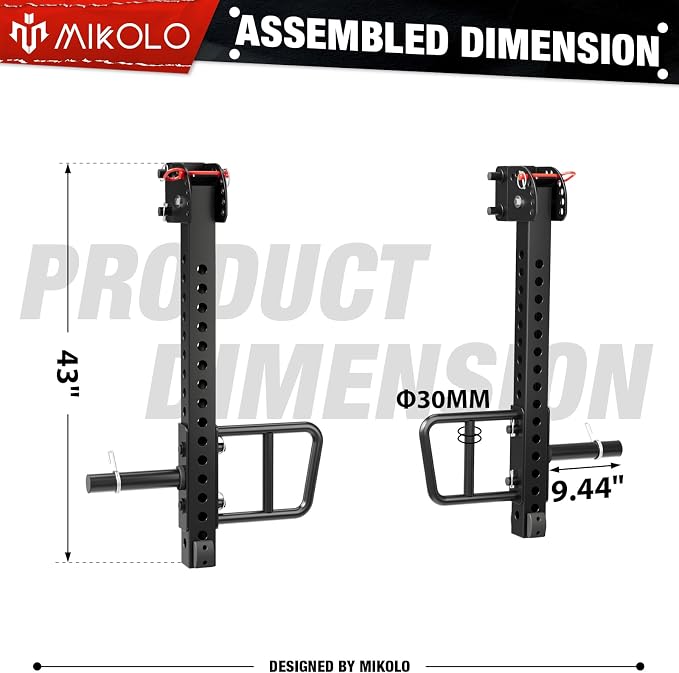 Mikolo 3"x3" Power Cage, 2000lbs Power Cage, Multi-Function Power Rack, Commercial Squat Rack for Home Gym with 3x3 Attachment Set, Jammer Arm, Lever Arm, Lat Pulldown, Leg Extension and Curl