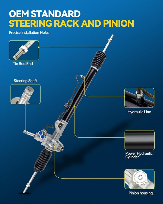 PHILTOP Power Steering Rack and Pinion Compatible with Honda Civic 1996 1997 1998 All Models, Civic 1999 2000 1.6L, Acura EL 1997-2000, Hydraulic Rack and Pinion Replace 26-1769