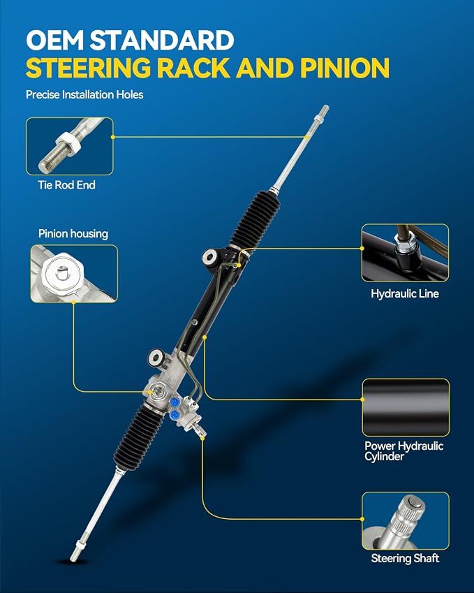 PHILTOP Power Steering Rack and Pinion for 97-04 Dakota, 99-03 Durango | RWD Only, 1997-2004 Dakota, 1999-2003 Durango Replace No.52039207AC, 52106477AC, 52106477AF, 97338