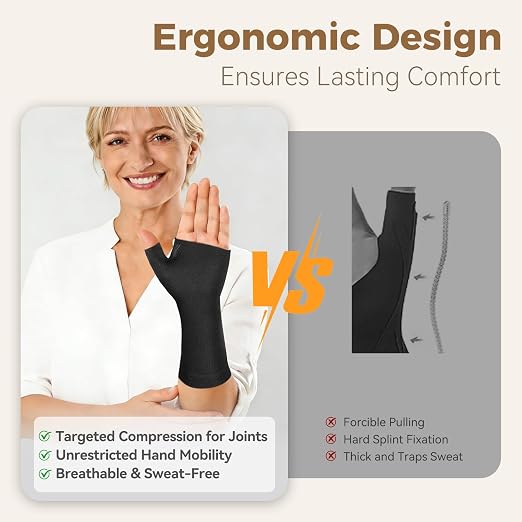 Thumb Compression Sleeves（1 Pair）, CMC Thumb Brace Support for Arthritis, Tendonitis & Sprain, Lightweight Thumb Hand Wrist Brace for Left & Right Hand - XL size