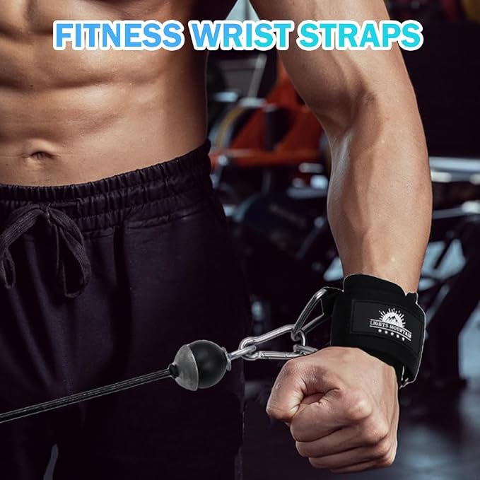 Wrist Cuffs for Cable Machines – Padded & Adjustable Straps for Lateral Raises, Tricep Pushdowns & Strength Training