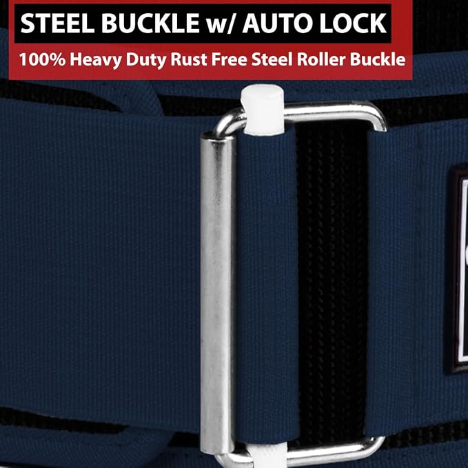 IBRO Quick Locking Premium Weight Lifting Belt - Back Support for Powerlifting, Cross Training & Gym Bodybuilding - 4 Inch Nylon Men and Women with Metal Buckle for Core Stability