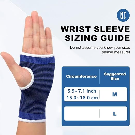 Palm Brace Wrist Compression Sleeves, Everyday Use Wrist Brace, Compression Carpal Tunnel for Wrist Pain Relief, Fitness Gloves, Sports compression Glove, Wrist guard for Men and Women (Blue)