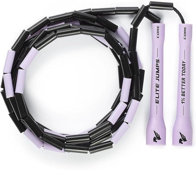Elite Jumps 1-inch Beaded Jump Rope, Adjustable Shatterproof | Durable adjustable beaded rope. Improves rhythm, speed and agility. For fitness and cardio.