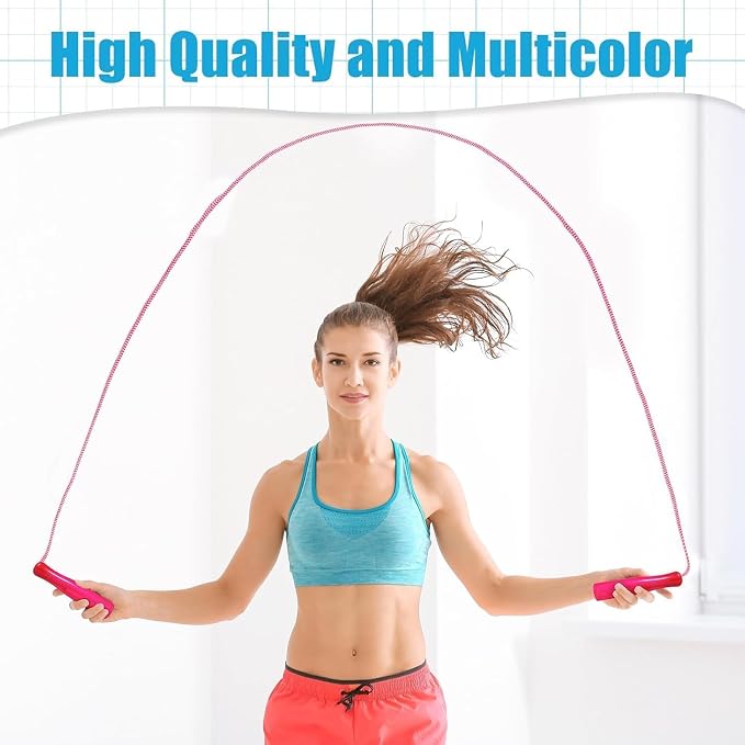 Honoson 80 Pcs Rainbow Jump Rope Bulk Gift for Kids 7.8ft Nylon Stripe Ropes with Handle Adjustable Colorful Party Favor Operation Christmas Item Gift Boxes Outdoor Exercise Fitness (Multicolor)