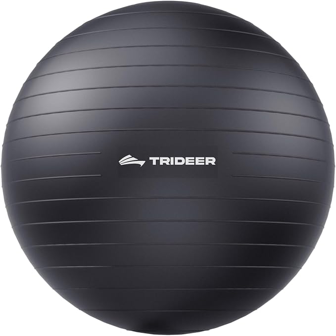 Trideer Yoga Ball for Exercise, Pilates, Core & Balance Training, Stability Ball for Pregnancy & Birthing Prep, Physical Therapy, Daily Stretching, Office Chair for Active Sitting, Quick Pump Included