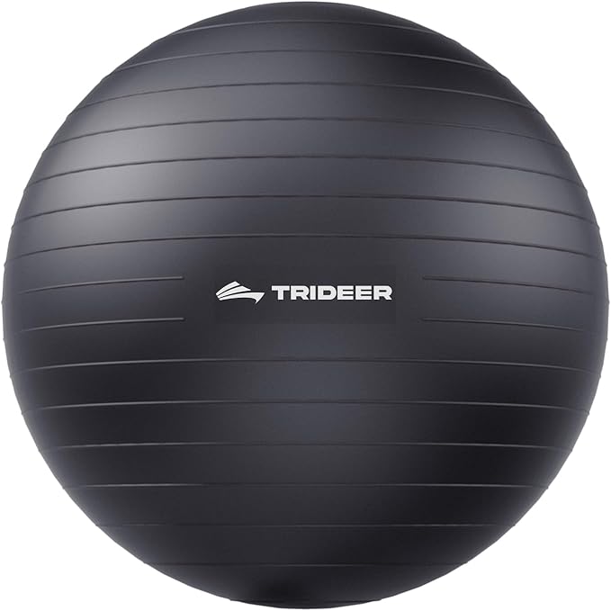 Trideer Yoga Ball for Exercise, Pilates, Core & Balance Training, Stability Ball for Pregnancy & Birthing Prep, Physical Therapy, Daily Stretching, Office Chair for Active Sitting, Quick Pump Included