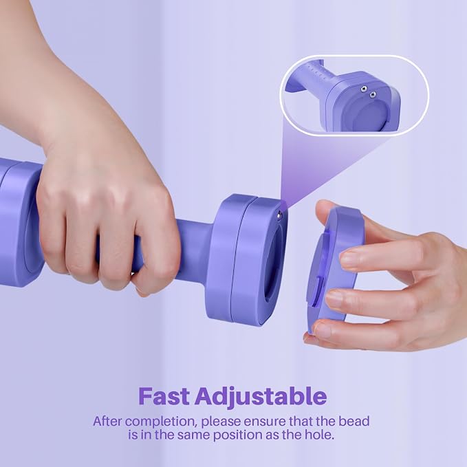 Zempox Hand Weights for Women at Home 2-5 lb Light Adjustable Dumbbells Set | Adjustable 2-5 lb(A Pair 4lb 6lb 8lb 10lb), 4-in-1 Design, TPU Soft Grip, Quick Weight Change, Compact for Home, Gym, Office