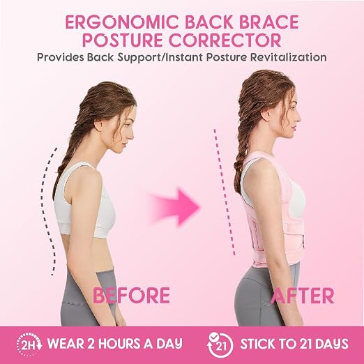 Posture Corrector for Women/Men Adjustable Full Back Brace Support | Upper & Lower Back for slouching,breathable&Lightweight,Back Pain Relief,Shoulder Straightener