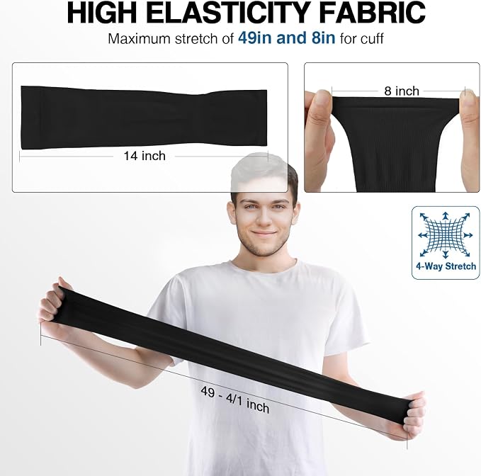 LUOLIIL VOE Sun Protection Cooling Arm Sleeves for Men &Women,Compression Sleeves for Football, Golf & Volleyball