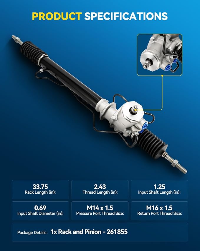 PHILTOP Hydraulic Power Steering Rack and Pinion for 1984-1989 300ZX Replace# 26-1855