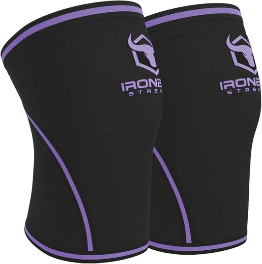 Iron Bull Strength Knee Sleeves 7mm (1 Pair) - Compression Brace & Knee Sleeve For Weightlifting, Powerlifting & Cross Training - Knee Support for Squats - Men & Women