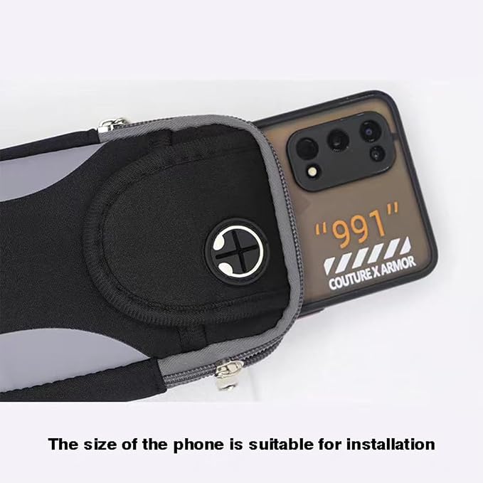 Phone Holder for Running Armband Cell Phone Holder for iPhone 11 12 13 14 15 Pro Max XS X XR 8 7 6 Plus SE/Samsung Galaxy/Key,Waterproof Sliver-Black Arm Band Fit Sport/Exercise/Workout Pouch Sleeve