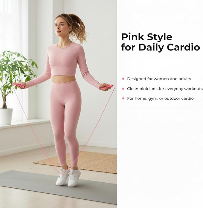 Jump Rope for Fitness, Adjustable Jump Rope for Men and Women, Exercise Rope for Adults, Cardio Training, Gym and Home Workouts