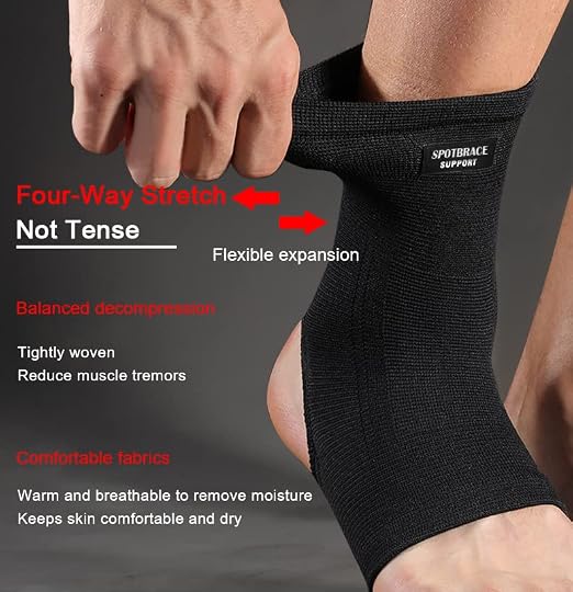 SPOTBRACE Ankle Brace Compression Sleeve, Ankle Support For Women Men 2Pack | Elastic, Open Heel, Black, Breathable, Thin, Soft, Foot Compression Sock Wrap for Swelling, Plantar Fasciitis, Sprain, 2XL
