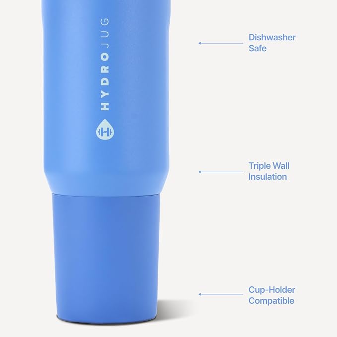 HydroJug Sport 20 oz Insulated Stainless Steel Water Bottle, Light Blue