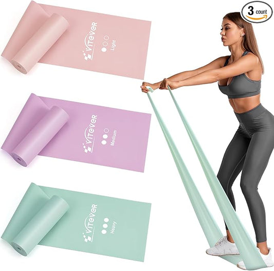 Stretch Bands for Exercise, Resistance Bands for Working Out, Exercise Bands for Physical Therapy, Pilates, Rehab, Stretch, Strength Training and Yoga Starter Set
