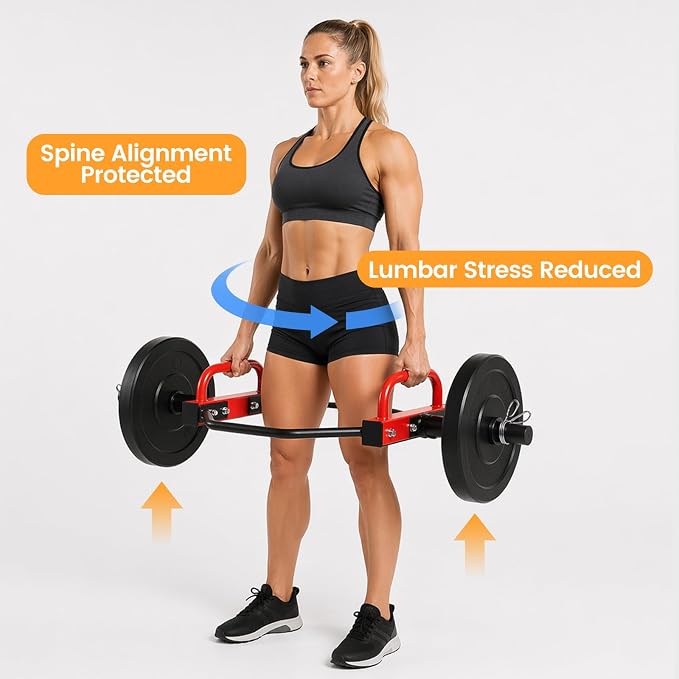 Olympic Trap Bar, Hex Deadlift Bar for 2 Inch Weight Plates, Heavy Duty Shrug Barbell with Raised Handles, 750 lbs Max Capacity Strength Training Equipment for Men, Women and Beginners