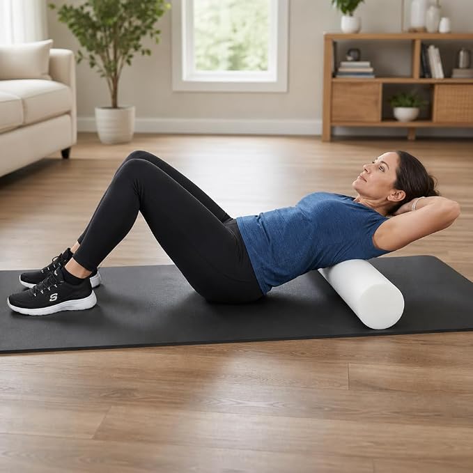 Medium/Firm White PE Foam Roller (12" Half Round)