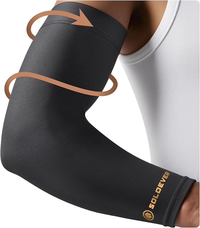 Copper Compression Arm Sleeves, Full Arm Brace for Forearm, Bicep, Triceps | 360° Full Compression for Tennis Elbow, Basketball, Golf, Arthritis, Tendonitis, Bursitis, Post Surgery Rehab