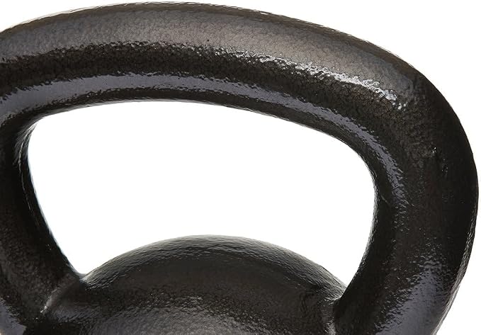 Amazon Basics Cast Iron Kettlebell for Strength Training, Textured Wide Handle, Black