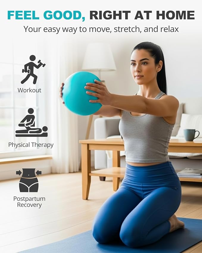 Trideer 9-Inch Pilates Ball, Small Exercise Ball Pilates Equipments for Yoga, Physical Therapy, Pregnancy, Postpartum, Core Training, Balance, Stability and Stretching