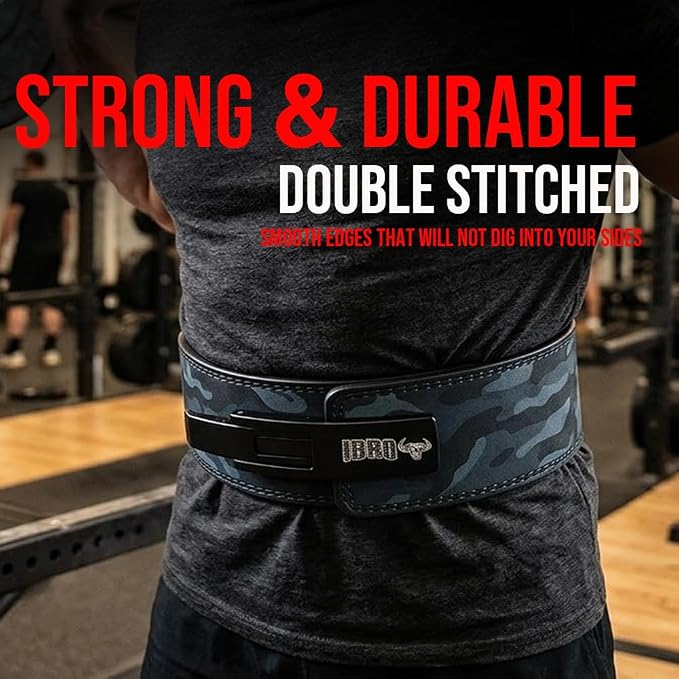 IBRO Powerlifting Lever Gym Belt – Power 8MM, 10MM or 13MM Extreme Heavy Duty Genuine Leather Belts - Squats Deadlifts Bodybuilding Weight Lifting IPF Power Lifting Strongman for Men