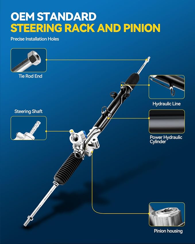 PHILTOP Power Steering Rack and Pinion Compatible with Chrysler Town & Country 2005-2007, Voyager 2005-2008, Dodge Caravan 2005-2007, Grand Caravan 2005-2007, Hydraulic Rack and Pinion Replace 22-373