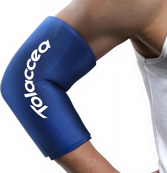 Elbow and Knee Ice Pack - Cold Ice Sleeve with Reusable Gel & Cold Therapy Compression for Knee, Shin Splints, Calf Strain, Flexible Ice Pack forTennis Elbow, Tendinitis (Medium (Pack of 1), Blue)