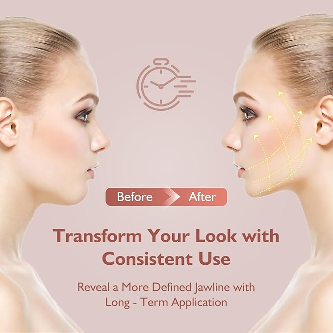 Jawline Shaper Chin Strap for Sleeping, Reusable V-Line Mask for Women Face Lifting Made w/Electric-Hot-Press Tech for Skin-Friendly & Breathable Cooling Fabric (Pure Black, One Size)