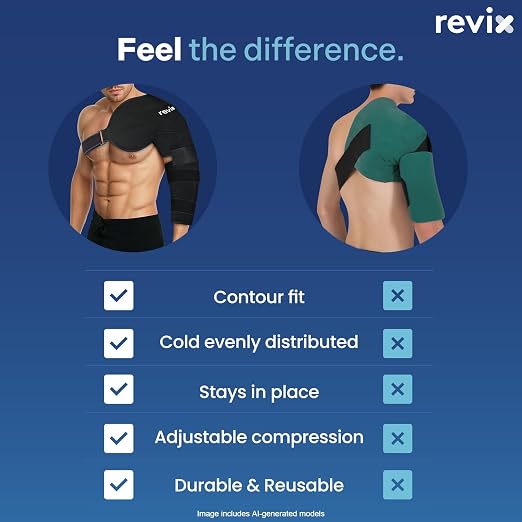 REVIX Arm Ice Pack Wrap for Pitcher & Athelete, Shoulder and Elbow Ice Pack | Reusable Cold Therapy Wrap for Baseball Pitcher Arm Recovery, Adjustable Compression Sleeve for Post-Workout Relief, XL