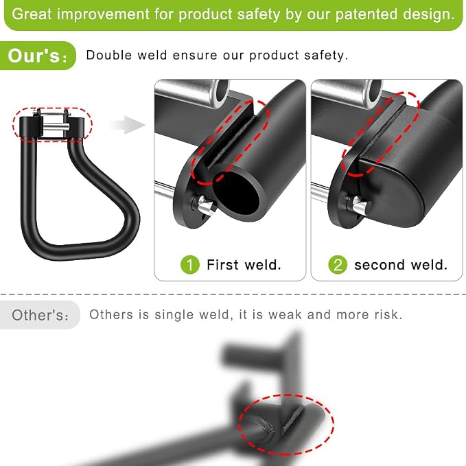 SELEWARE Dip Bar Attachment for Power Rack, 2 x 2 Tube, Multi Grip Handle | Fully Welded Steel Design, Stable Support for Dips, Pull Ups and Strength Training, Ideal for Home Gym Workouts