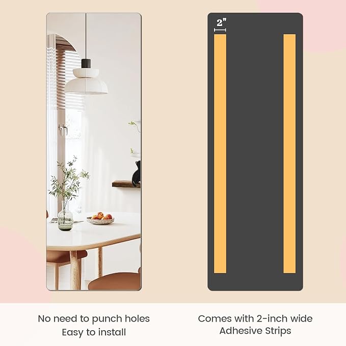 iCAGY Acrylic Self Adhesive Mirror Sheet for Wall | Plastic, Non Glass, Sticky, Kid Safety Mirror Tiles for Wall, 20x57 inch 4 Pcs