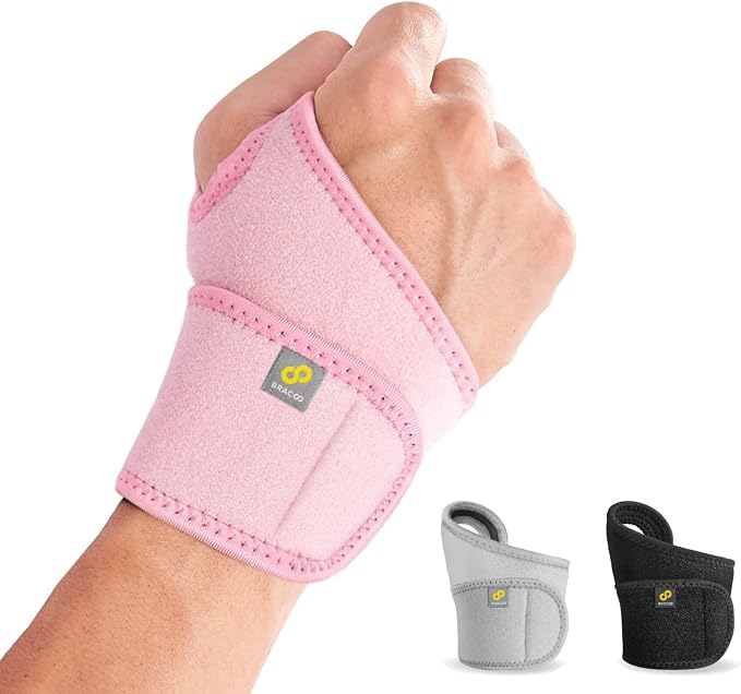 Bracoo Carpal Tunnel Wrist Brace with Compression Wrap | Adjustable Wrist Support Strap for Tendonitis, Arthritis, Pain Relief, Wrist Wrap for Left or Right Hand, WS10