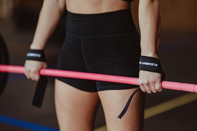 Element 26 Weight Lifting Straps (Pair) with Guide | 100% Cotton Wrist Straps for Men and Women, Weightlifting, Bodybuilding & Powerlifting, Strength Training & Deadlift Support