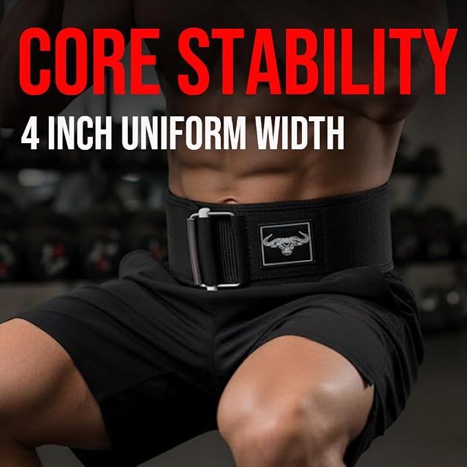 IBRO Quick Locking Premium Weight Lifting Belt - Back Support for Powerlifting, Cross Training & Gym Bodybuilding - 4 Inch Nylon Men and Women with Metal Buckle for Core Stability