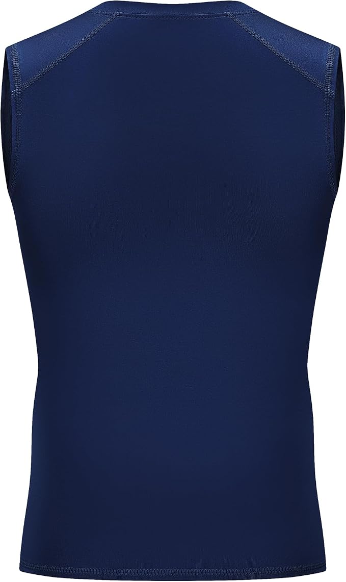Youth Boys Sleeveless Compression Shirt Basketball Football Undershirt Quick Dry Kids Athletic Tank Tops for Workout