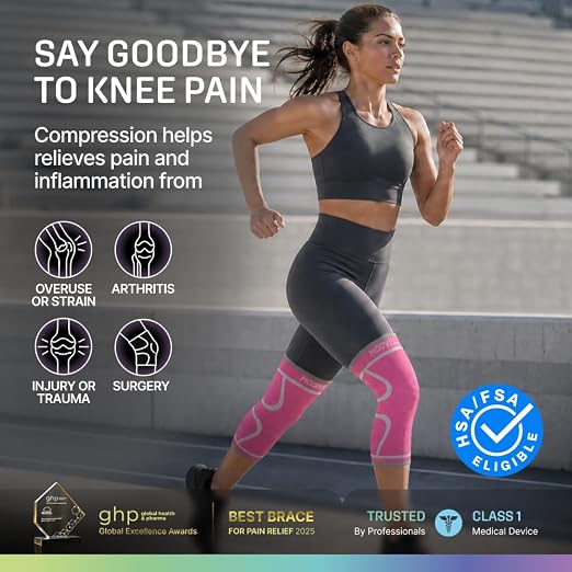 Modvel 2 Pack Knee Brace for Women - Knee Support for Walking, Knee Compression Sleeves for Pain Relief, Knee Sleeves for Women, Knee Brace for Sports, Workouts & Arthritis