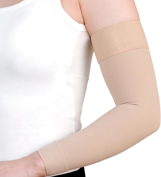 20-30 mmHg Compression Lymphedema Arm Sleeves for Women (Single） | Compression Full Arm Support for Swelling Recovery Circulation, Arthritis, Bursitis, Edema