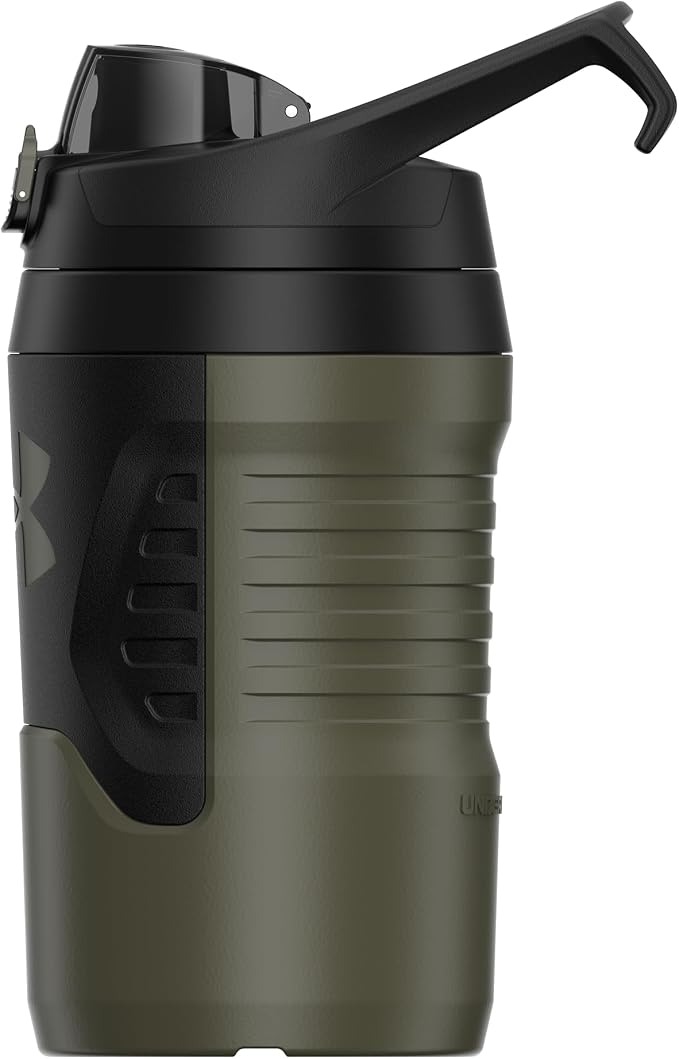 Under Armour 32 oz Insulated Water Bottles - Sports Water Jug with Fence Hook, Leak Resistant for Baseball, Football & More, 32 oz Insulated, Marine OD Green