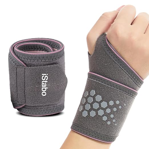 Compression Wrist Support Brace, Gym Wrist Wraps for Fitness, Weightlifting, Wrist Straps for Tendonitis, Carpal Tunnel Arthritis, Pain Relief, Adjustable Fit Left or Right Hand