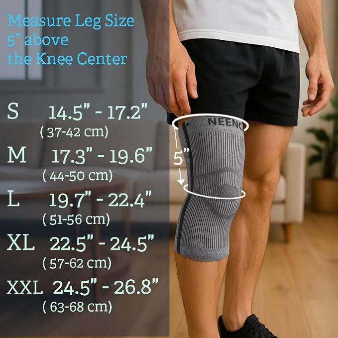 NEENCA Knee Sleeve – Knee Braces for Knee Pain, Joint Pain Relief, Swelling, Inflammation Relief, and Circulation, Knee Support for Women and Men