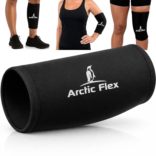 Arctic Flex Ice Sleeve for Knee, Elbow, Arm - Hot & Cold Freeze Pack Wrap for Tennis Pain Relief, Tendonitis - Gel Compression Brace for Injuries - Therapy Compress - Reusable, 360 Coverage