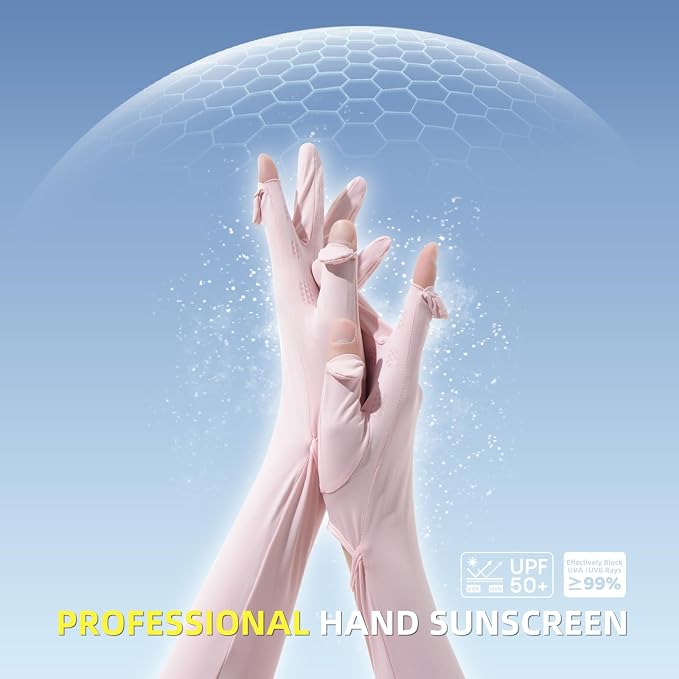 Women Driving Gloves, UV Protection Sun Gloves, Touchscreen Full Finger | UPF 50+ fabric blocks 99% UV rays, protecting hands during driving, cycling, fishing, hiking and outdoor activities